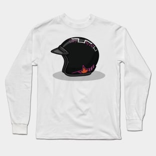 Black Retro Helmet Long Sleeve T-Shirt